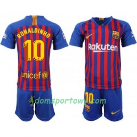 Koszulka FC Barcelona Ronaldinho 10 Dziecięcy Domowe Koszulki Piłkarskie 2018-2019 Krótki Rękaw